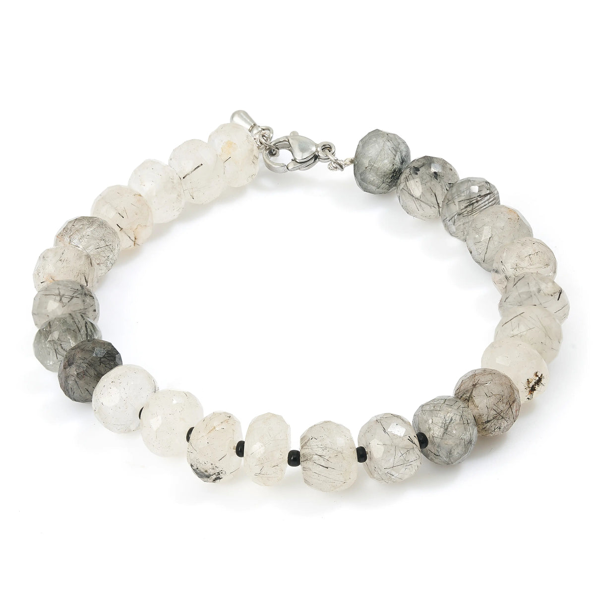 Black Rutilated Quartz Male Bracelet 1