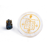 Shukra Yantra Selenite Plate & Ganesha Idol