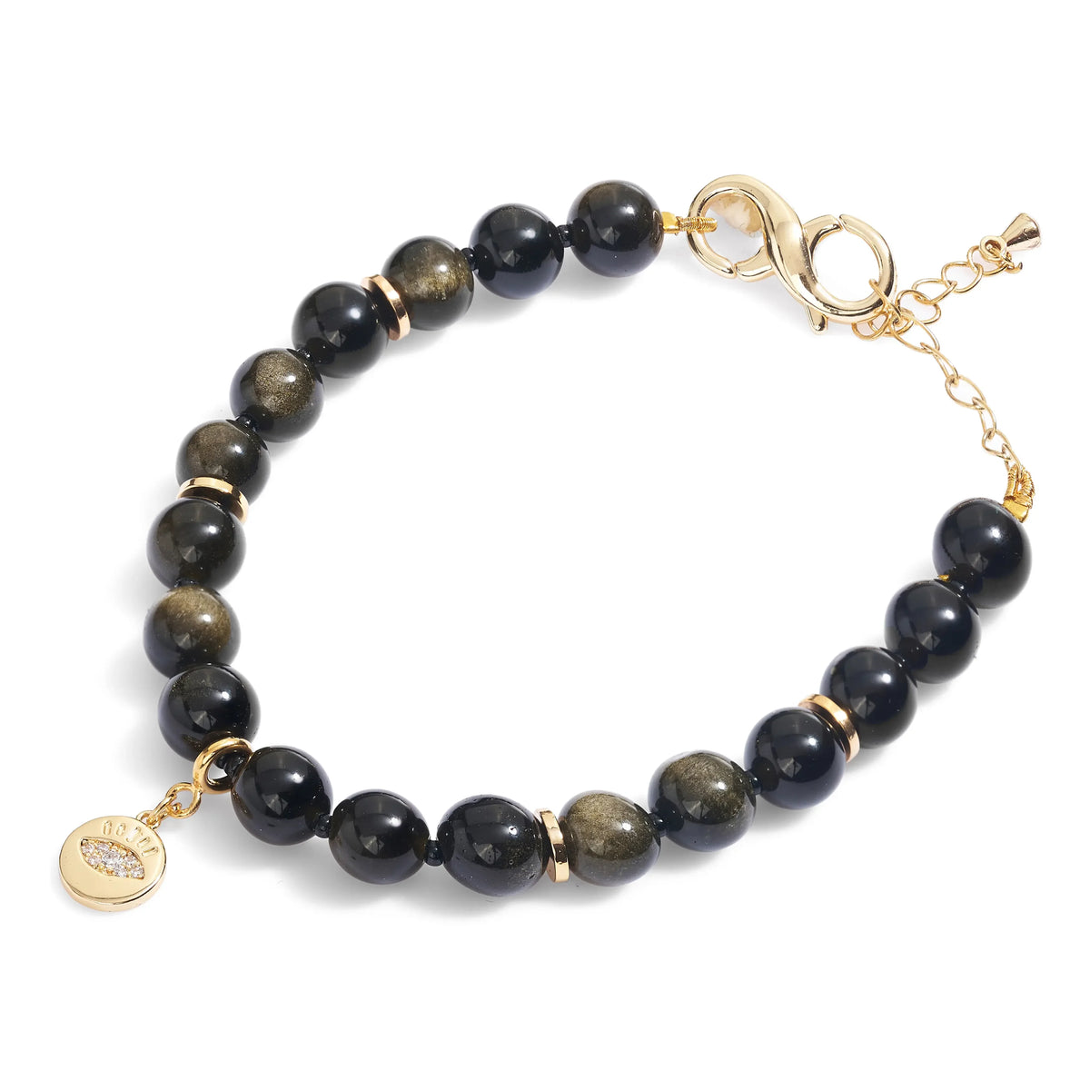 Gold Sheen Black Obsidian Female Bracelet 4